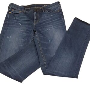 J Crew Reid Jeans.‎ Dark Wash. Distressed.  Size 30